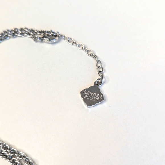 Kendra Scott Rayne Silver Long Pendant Necklace Tassel Mother Of Pearl White - Picture 5 of 10